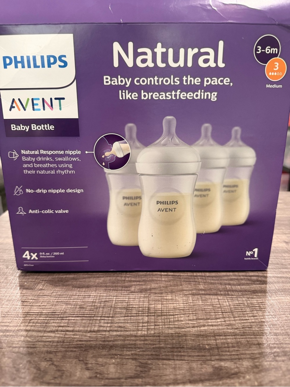 Philips Avent Natural Baby Bottle - White/Cream (3-6m)